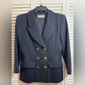 Vintage Yves Saint Laurent Midnight Blue Blazer with Gold Buttons